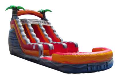 22' Lava Rush Double Lane Water Slide with Pool  Image